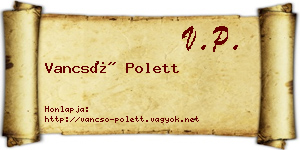 Vancsó Polett névjegykártya